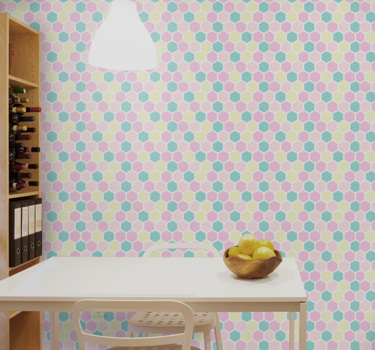 Hexagon Pattern wallpaper geometric - TenStickers