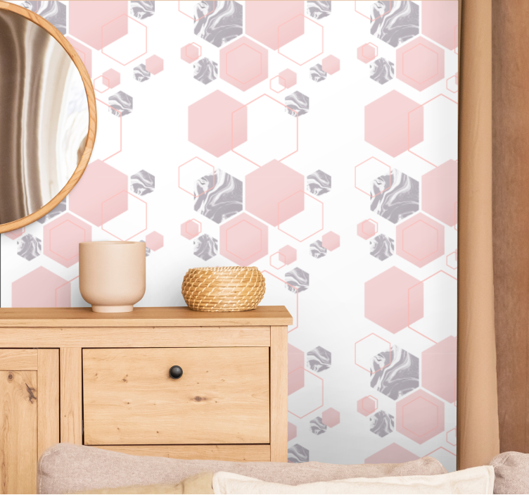 Honeycomb Pattern Design wallpaper geometric - TenStickers