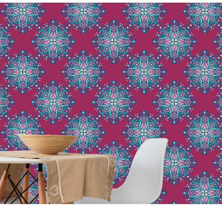 Indian traditional pattern Flowery Wallpaper - TenStickers