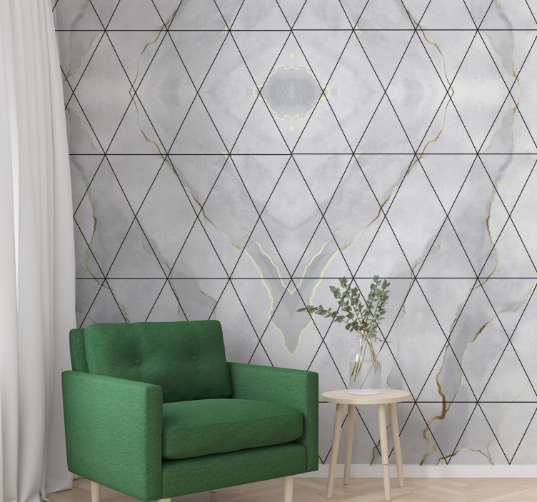 Marble Geometric marble effect wallpaper - TenStickers