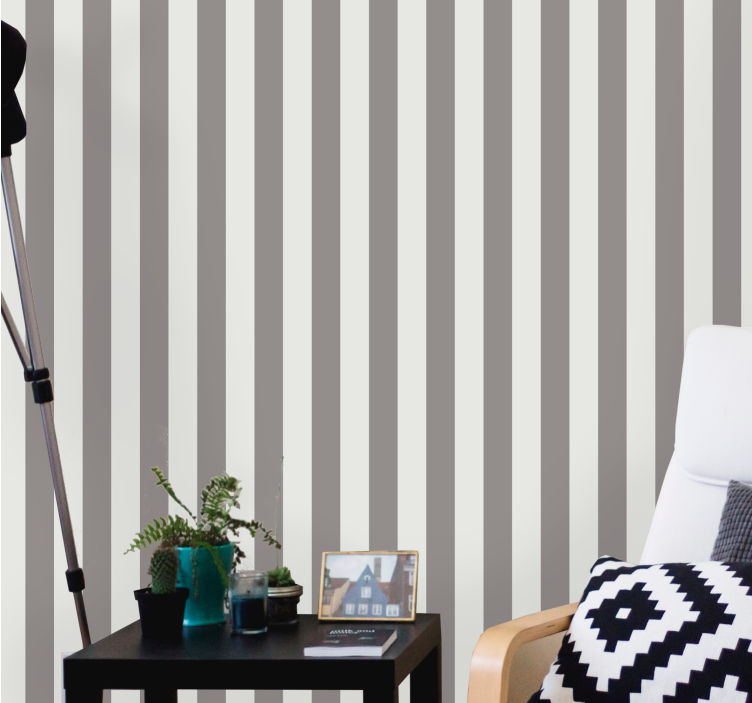 Modern gray shades pattern wallpaper vertically striped - TenStickers