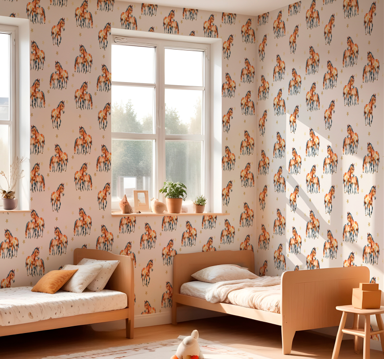 Mother and foal horses wallpaper - TenStickers