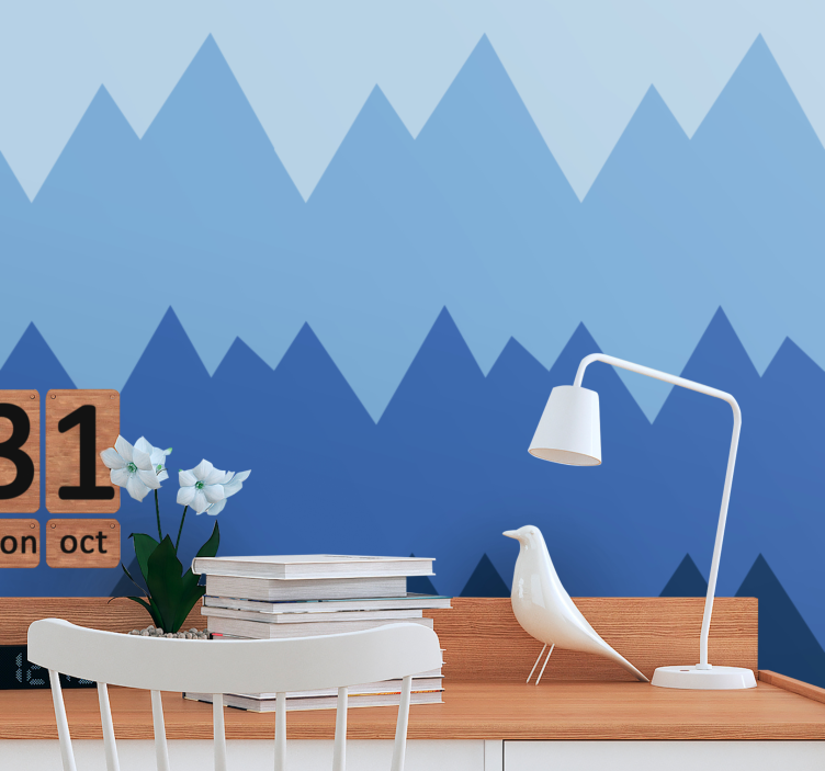 Mountain Peaks Pattern wallpaper geometric - TenStickers