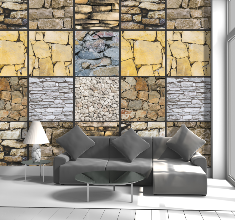 Multitone Stone Mosaic wallpaper stones - TenStickers