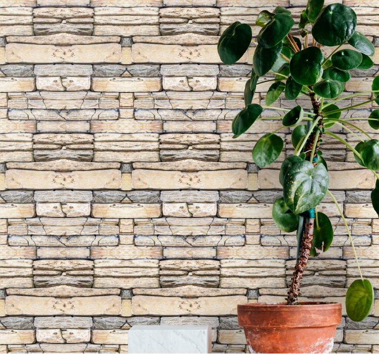 Neat elegant pattern stone effect wallpaper - TenStickers