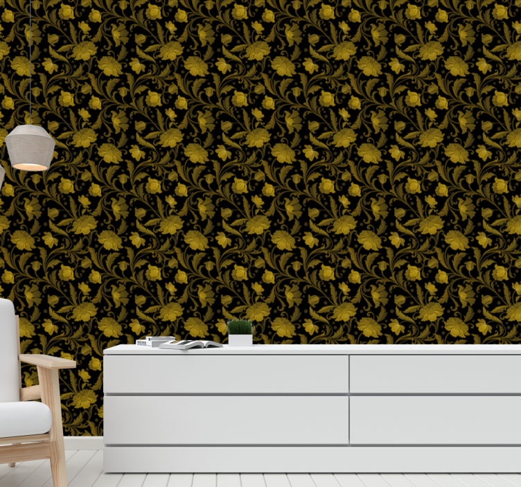 Ornamental Florals floral wallpaper - TenStickers
