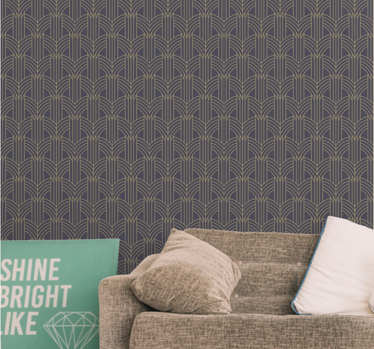 Art déco style living area wallpaper - TenStickers