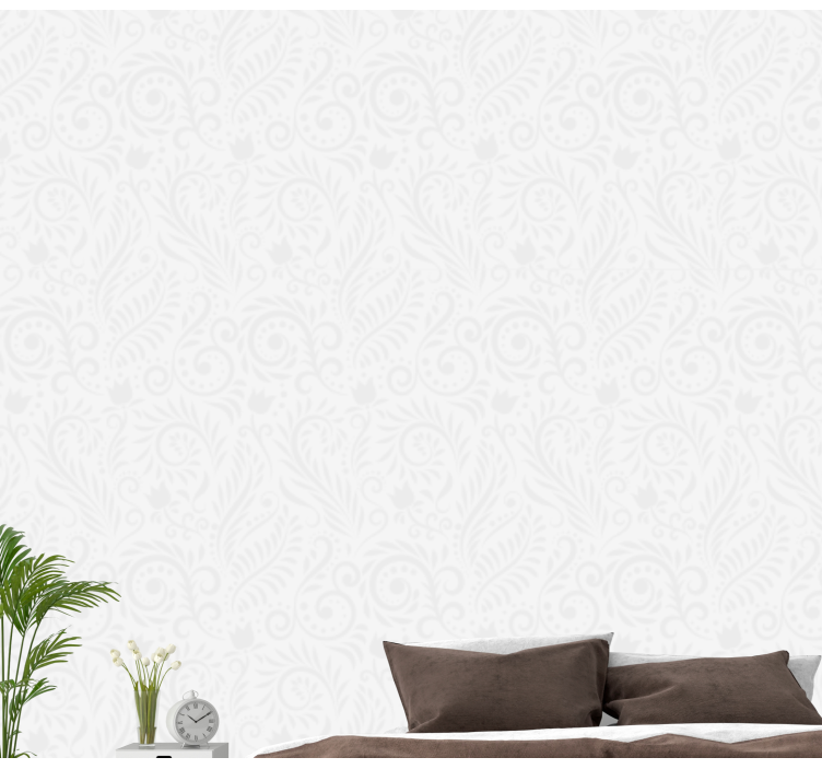 Ornamental Scrollwork floral wallpaper - TenStickers