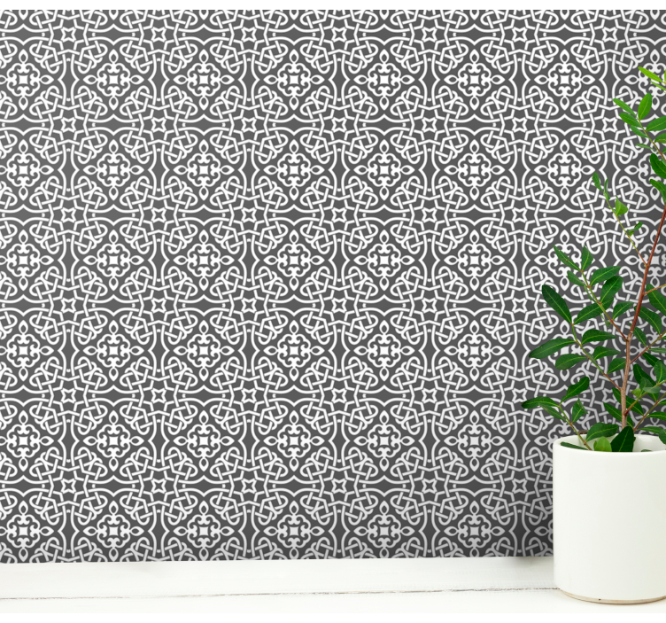 Ornamental Symmetry floral wallpaper - TenStickers