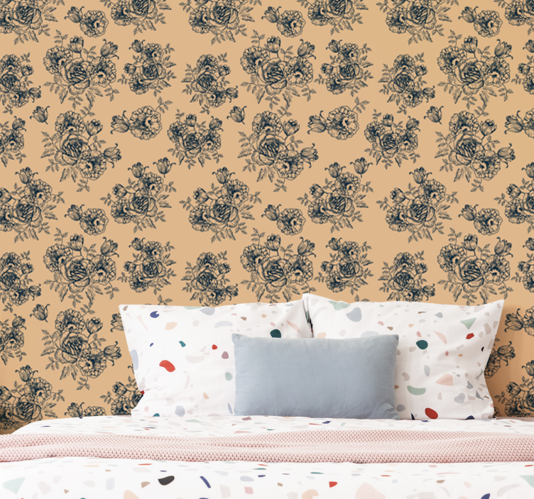 Ornate Botanicals floral wallpaper - TenStickers