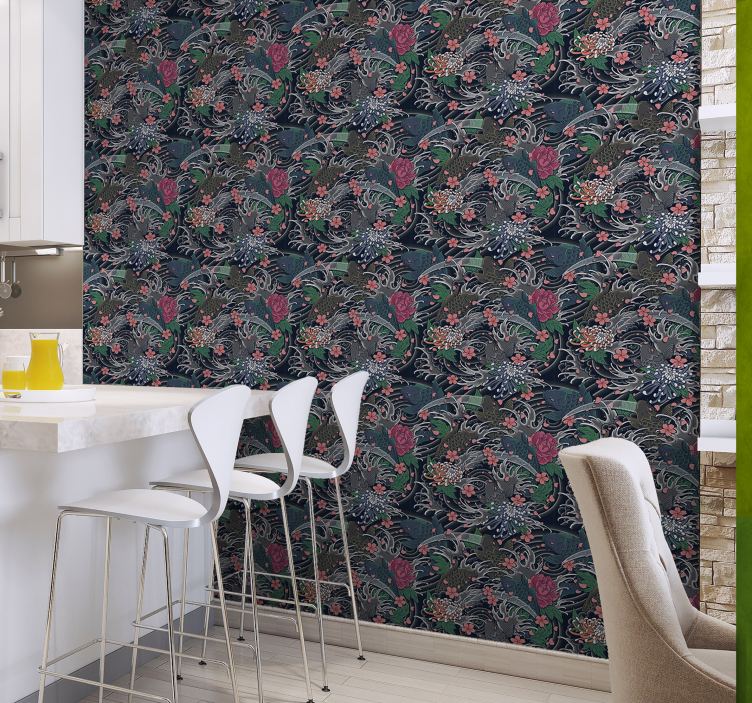 Ornate Floral Motif floral wallpaper - TenStickers