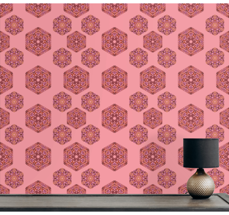 Ornate Hexagons ornamental wallpaper - TenStickers