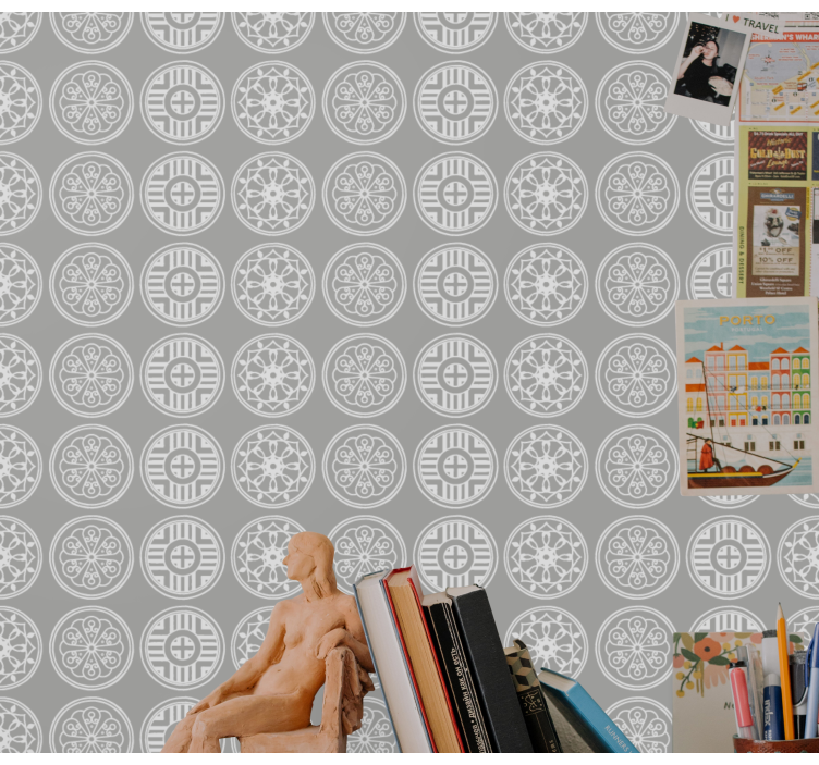 Ornate Medallions ornamental wallpaper - TenStickers