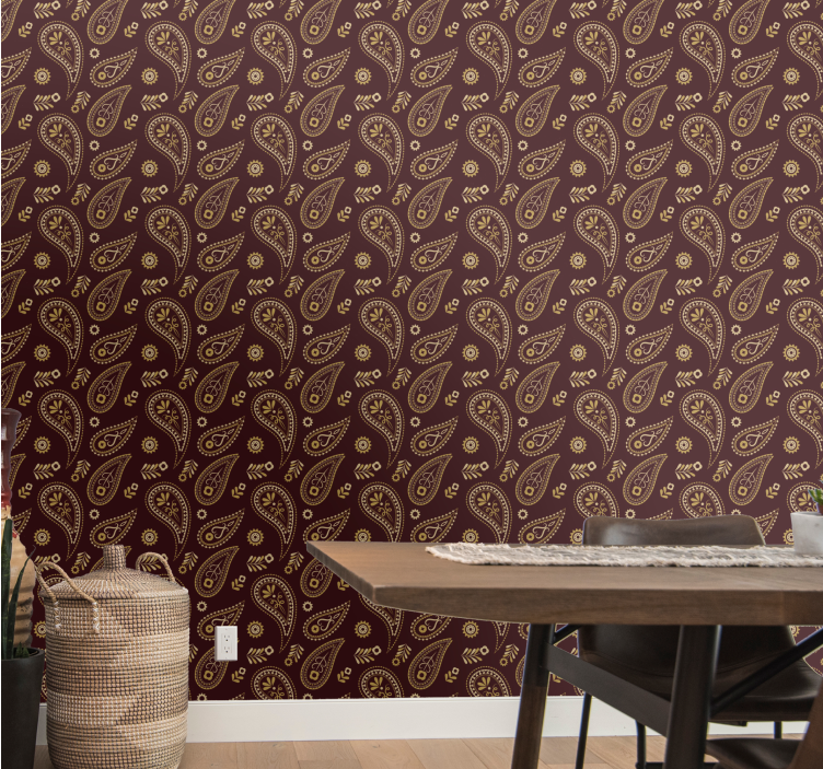 Paisley Pattern Design wallpaper for dining area - TenStickers