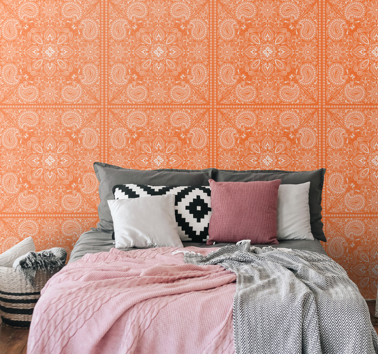 Paisley Tile Ornamental Wallpaper - TenStickers