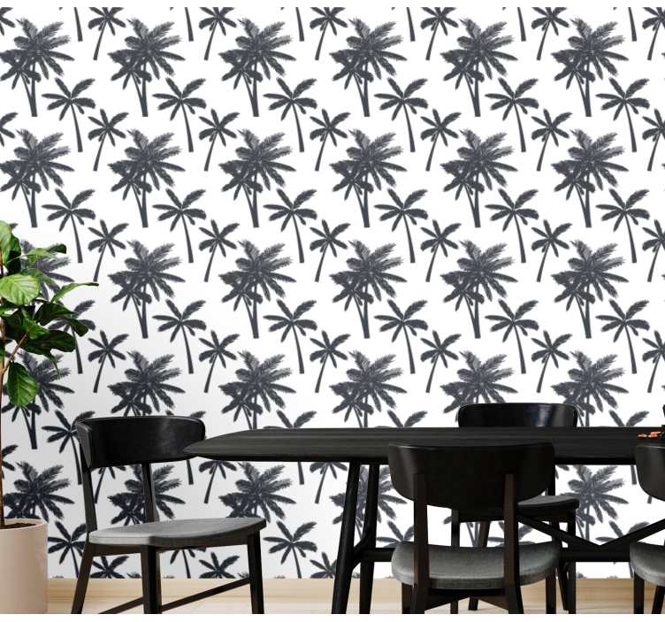 Palm Leaf Imprint leaves wallpaper - TenStickers