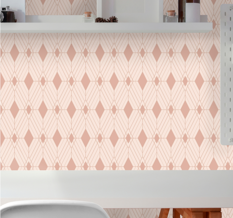 Pastel deco diamons wallpaper geometric - TenStickers