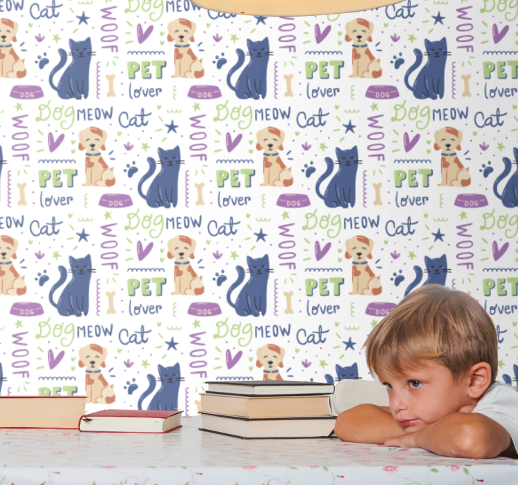Pet Lover Pattern animal wallpaper - TenStickers