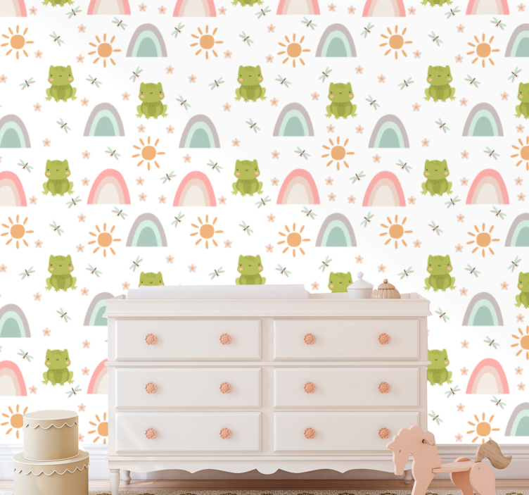 Playful Dragons nursery room wallpaper - TenStickers
