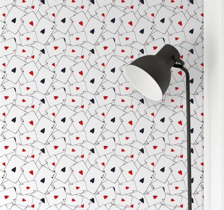 Playing Card Patterns lettering wallpaper - TenStickers