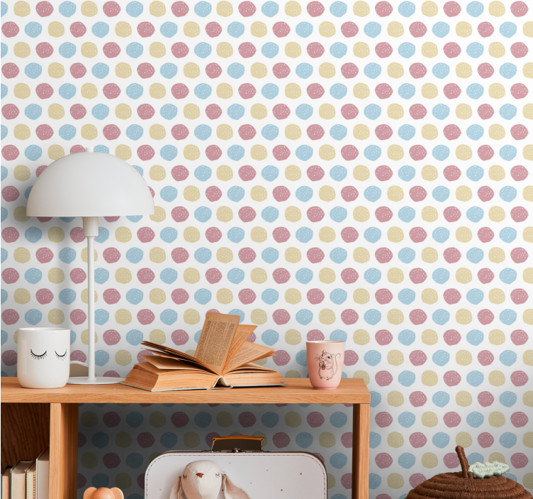 Polka Dotted Motif polka dots wallpaper - TenStickers
