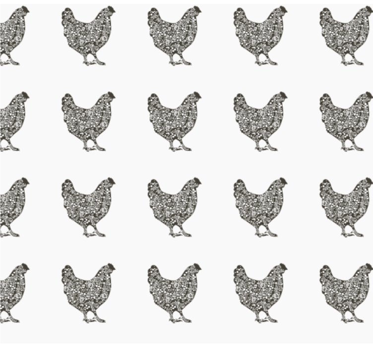 Poultry Pattern animals wallpaper - TenStickers