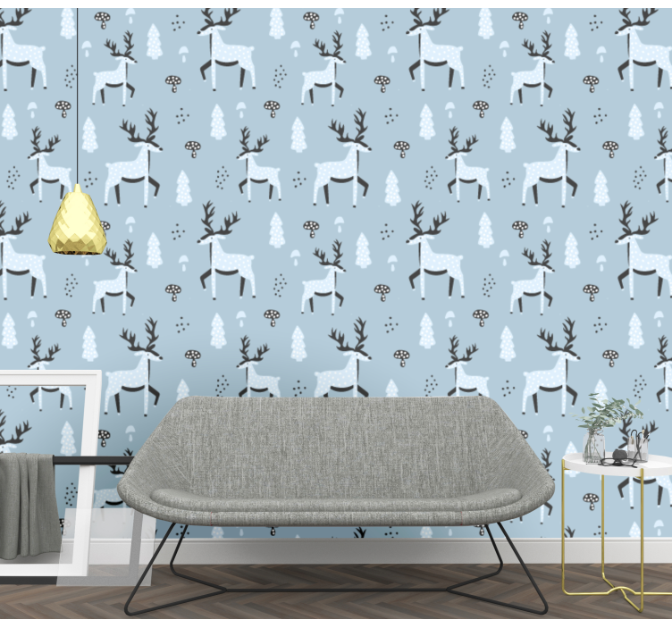Reindeer Pattern Design animals wallpaper - TenStickers
