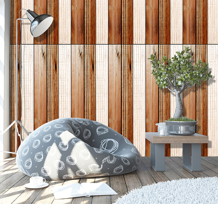 Rustic Timber Planks wood effect wallpaper - TenStickers