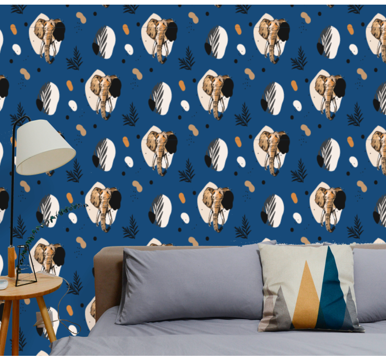 Safari Motif elephants wallpaper - TenStickers