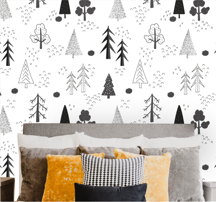 Scandinavian Forest nature wallpaper - TenStickers