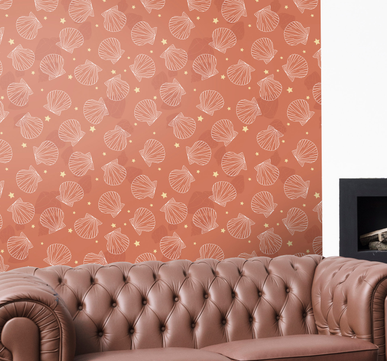 Seashell Star Pattern animals wallpaper - TenStickers