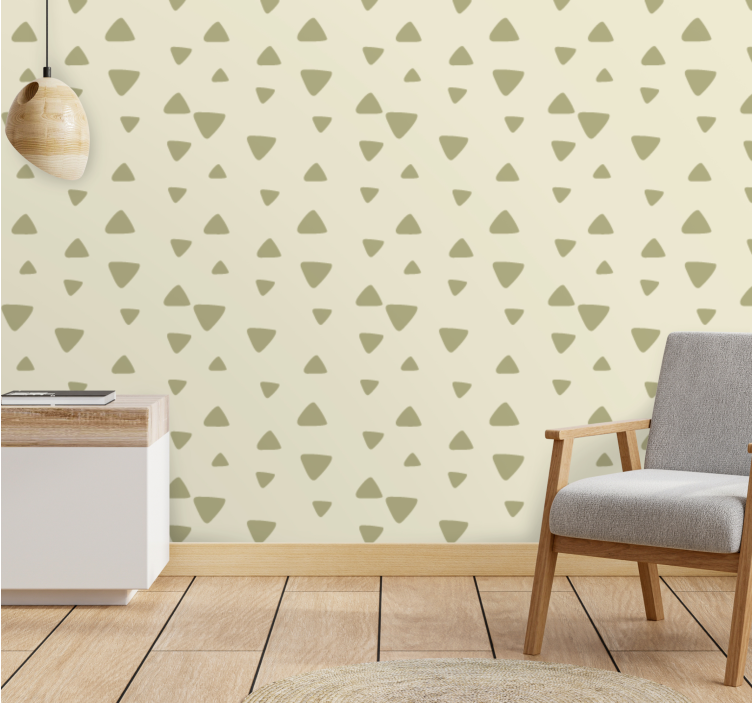 Simple beige pattern triangles wallpaper - TenStickers
