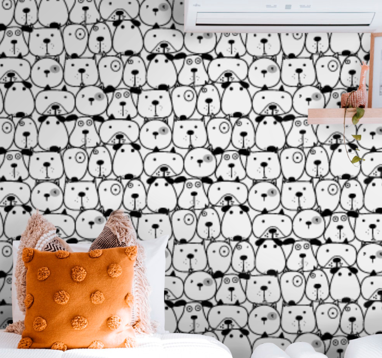 Sketched Felines cats wallpaper - TenStickers