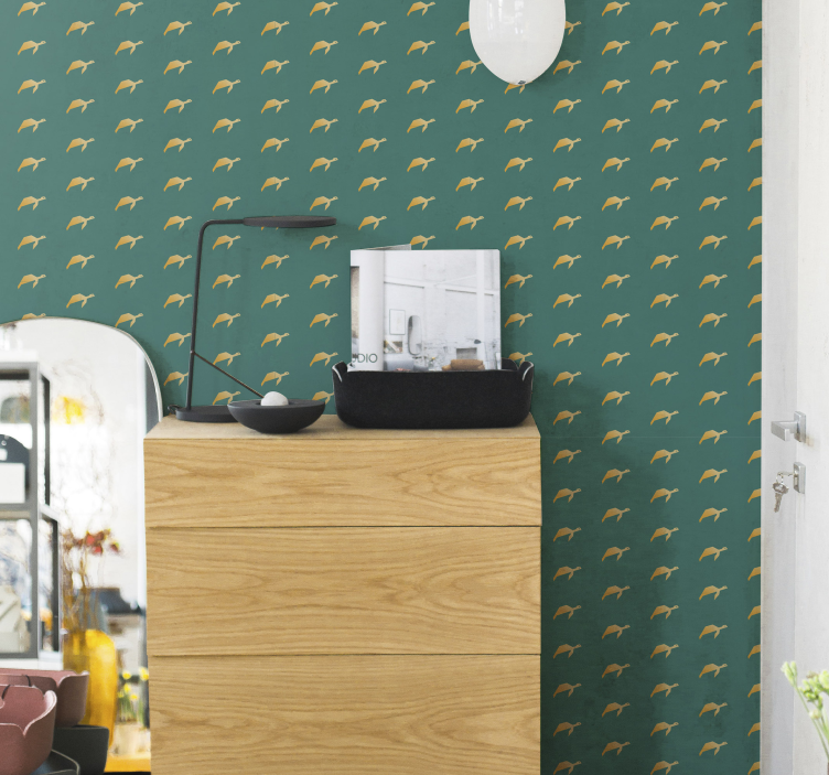 Small turtles pattern animals wallpaper - TenStickers