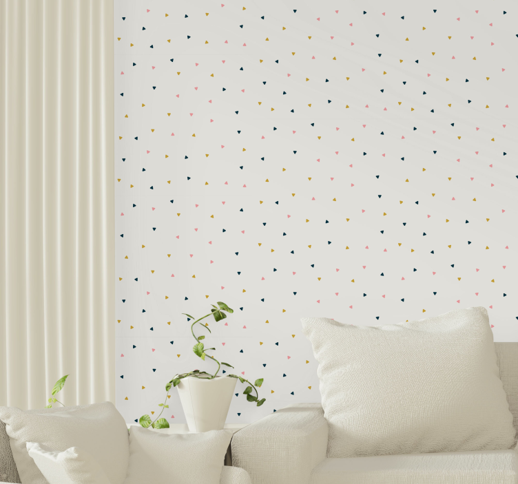 Beige elegant pattern triangles wallpaper - TenStickers