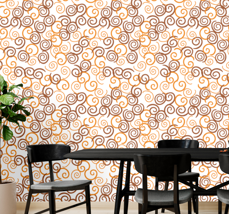 Spiral Swirls Pattern geometric wallpaper - TenStickers