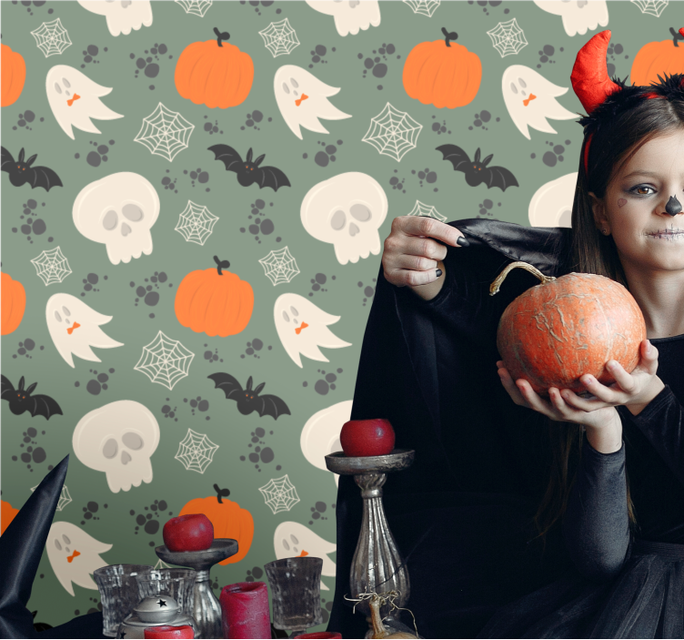 Spooky Halloween cute halloween wallpaper - TenStickers