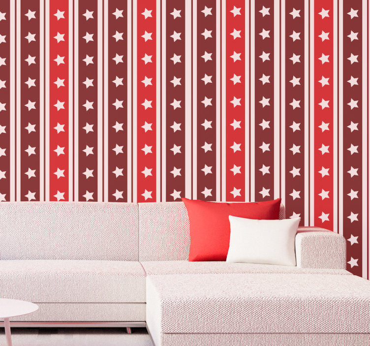Striped Starry Pattern wallpaper vertically striped - TenStickers