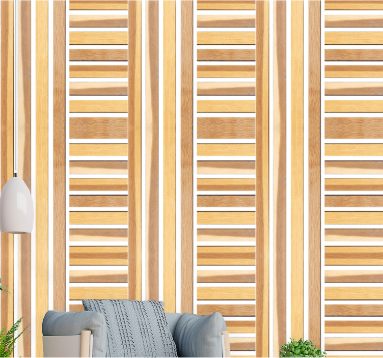 Barred Wood wallpaper striped - TenStickers