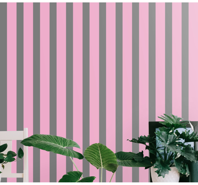 Stripes in Pink wallpaper striped - TenStickers