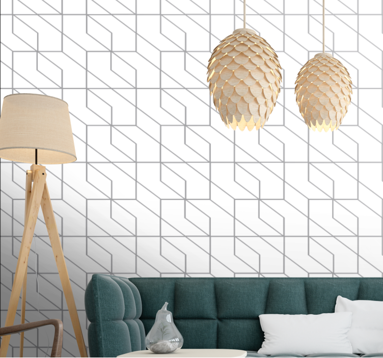 Stylish Patterned Design wallpaper geometric - TenStickers