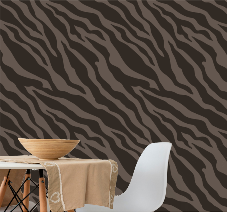 Stylish black and brown pattern wallpaper zebras - TenStickers