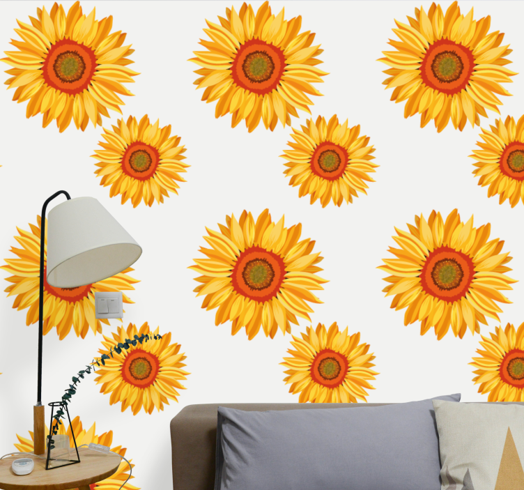 Sunflower Array flowers wallpaper - TenStickers