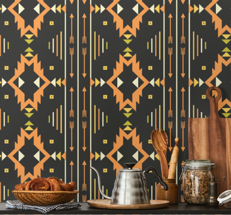 Symmetrical pattern design wallpaper geometric - TenStickers
