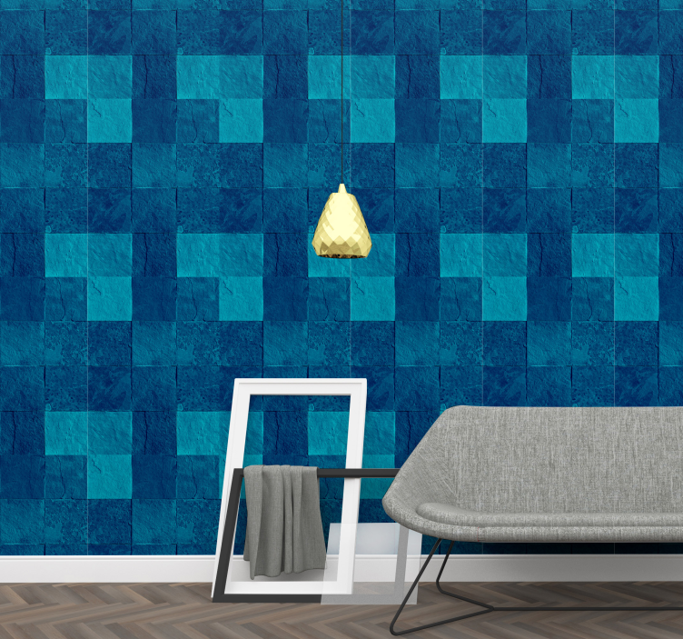 Textured Blue Pattern marble effect wallpaper - TenStickers