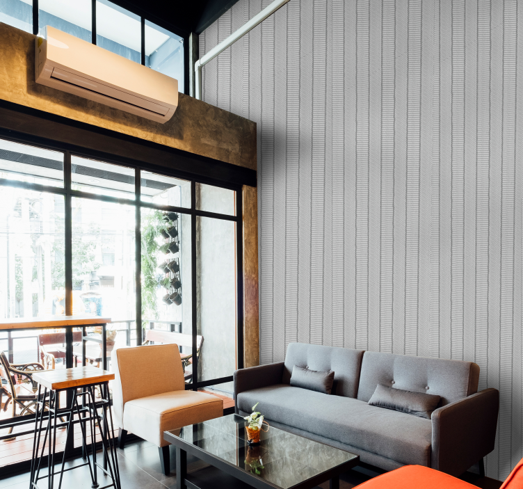Textured Gray Pattern wallpaper vertically striped - TenStickers