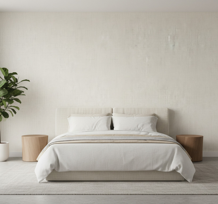 Textured wallpaper in neutral linen texture - TenStickers