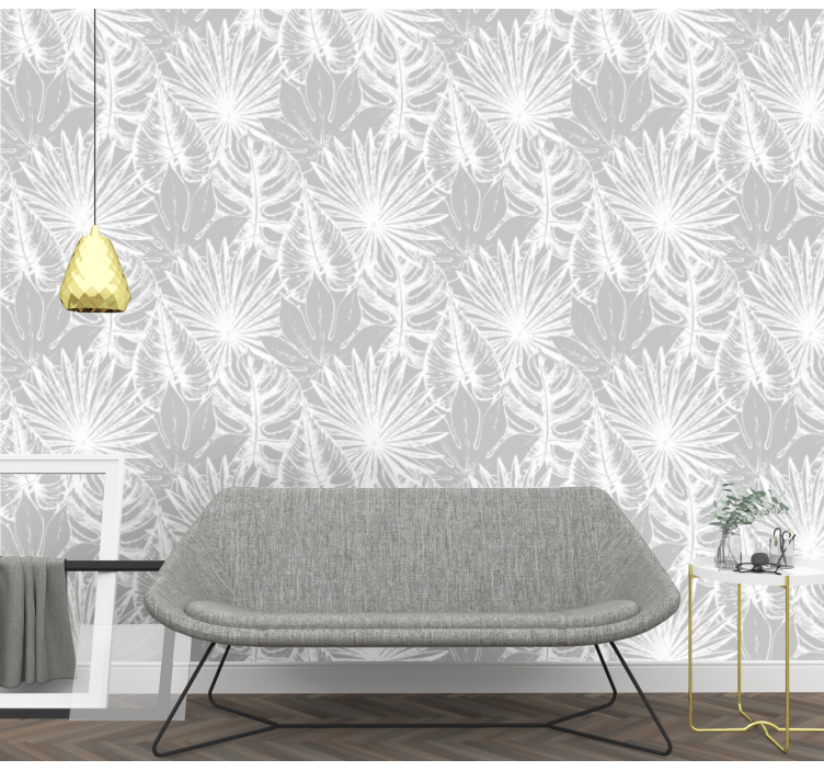 Tropical Foliage Motif leaves wallpaper - TenStickers