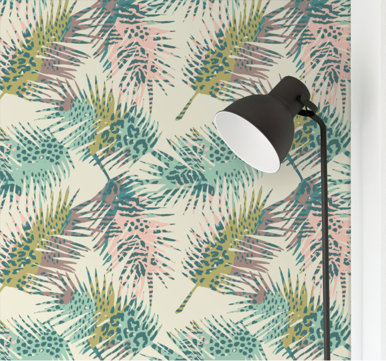Tropical foliage scene leaves wallpaper - TenStickers