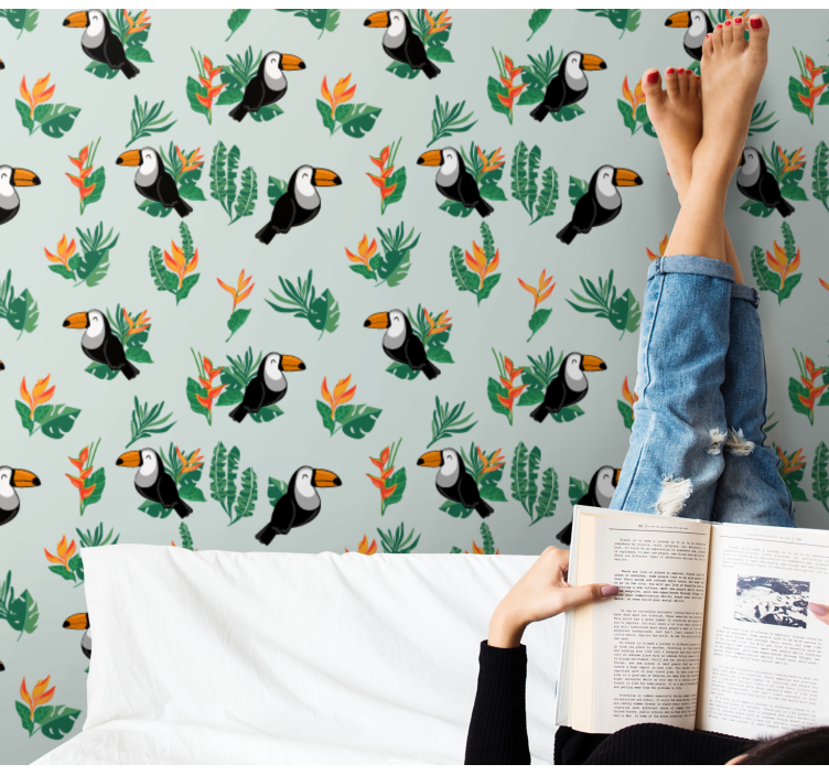 Tropical Toucans Design animals wallpaper - TenStickers